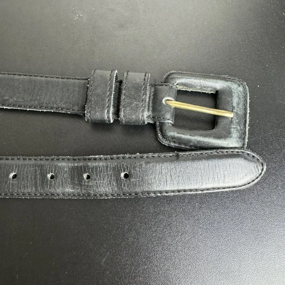 Fossil Leather Belt Womens Size Small Everyday Black‎ Vintage Classic Minimalist